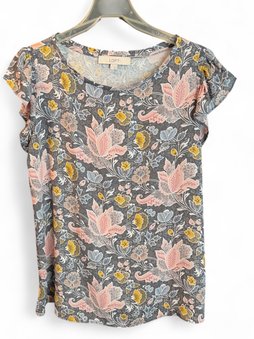 LOFT Floral Short-Sleeve Blouse